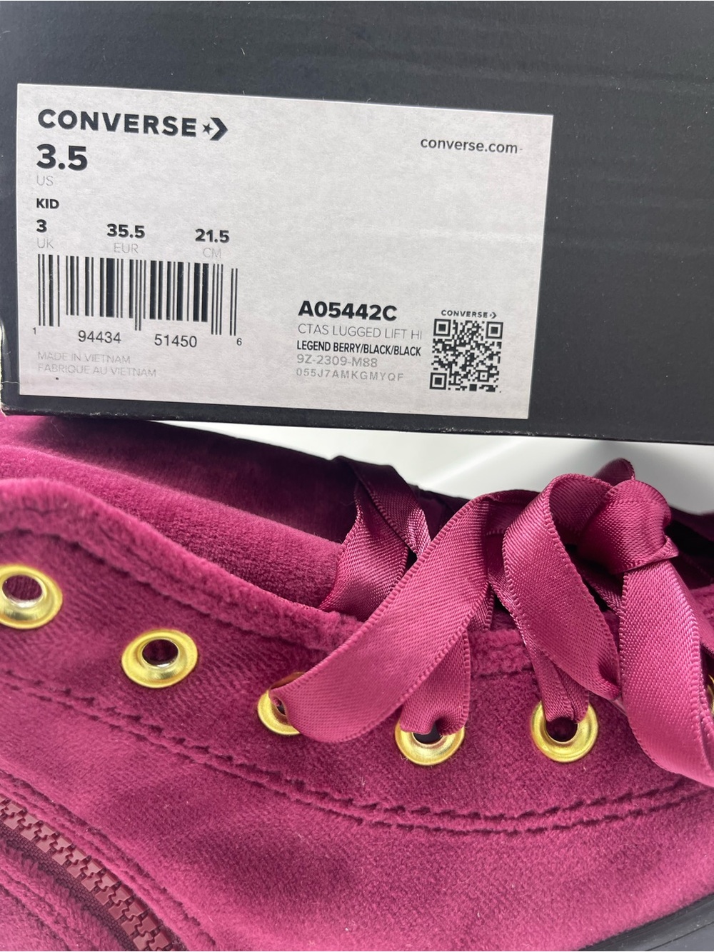 Converse WMNS A05442C
CTAS LUGGED LIFT H LEGEND BERRY/BLACK/BLACK Sneakers - Picture 14 of 16